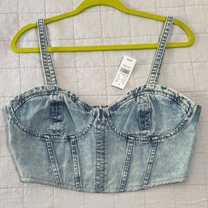 PacSun Light Blue Denim Crop Top